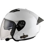 Ecelen casque moto bluetooth 5. 0 ? demi - jet avec ventilation et protection solaire ? 3000mah - blanc ...