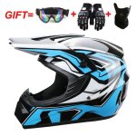 Ecelen casque tout - terrain casque intgral de moto - serpent bleu noir brillant