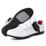 Ecelen chaussures de cyclisme t unisexe ? sans cale ? respirantes ? blanc et rouge