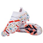 Ecelen chaussures de football pour adolescent ? motif color ? lgres et respirantes ? crampons longs ...