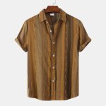 Ecelen chemise - chemisette - chemise homme imprimée manches courtes - floral été - c40 - kaki Ecelen chemise - chemisette - chemise homme imprimée manches courtes - floral été - c40 - kaki