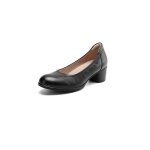 Ecelen escarpins femme talon carré noir en cuir véritable ? confortables élégants et respirants Ecelen escarpins femme talon carré noir en cuir véritable ? confortables élégants et respirants