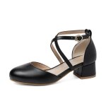 Ecelen escarpins femme  talon moyen ? bride croise avec boucle ? bout rond ? confort quotidien ? noir ...