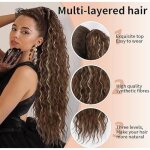 Ecelen extension queue de cheval clip - in?rajout de cheveux volumineux et longs?facile  poser en 3 ...
