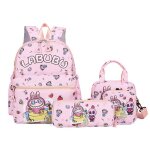 Ecelen - labubu sac  dos scolaire enfant 3 pices ? cartable maternelle primaire fille garon avec trousse ...