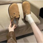 Ecelen mules femme dcontractes  bout ferm ? sabots compenss avec semelle en lige ? style polyvalent ...