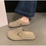Ecelen mules femme décontractées ? chaussures plates à enfiler ? sabots mi - ouverts avec boucle métallique ... Ecelen mules femme décontractées ? chaussures plates à enfiler ? sabots mi - ouverts avec boucle métallique ...