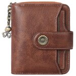 Ecelen portefeuille femme en cuir véritable ? petit format 3 volets avec anti - rfid poche zippée et ... Ecelen portefeuille femme en cuir véritable ? petit format 3 volets avec anti - rfid poche zippée et ...