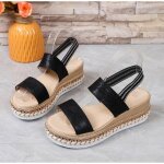 Ecelen sandales compenses femme t ? design  boucle ? confort et style ? noir