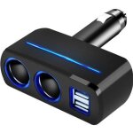 Ecent chargeur multiprise 12v avec led - 2 prises allumes cigares + 2 prises usb pour smartphone tablette ...