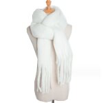 �charpe chaude pour femmes ch�le color� en laine douce �charpe �paisse � pompon confortable pour lhiver ...