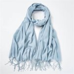 �charpe - mod�le 10 - imitation cachemire - 70 x 180 cm - bleu