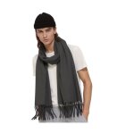 �charpe homme - hologramme paris - gris fonc� - finition douce premium - 200 cm x 30 cm - automne - hiver ...