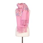 Echarpe rose broderie  fleurs colores lindsay 70x180cm mixte burton of london
