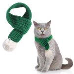 charpe tricote pour chien avec pompon blanc bandana chaud accessoires pour animaux de compagnie charpes ...