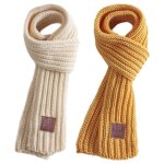 charpes tricotes - einnenffer - lot de 2 - beige et jaune - polyester - hiver