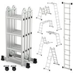 Échelle multifonctionnelle outigo 7 en 1 pliable en aluminium avec 2 roues charge maximale 150 kg 12 ... Échelle multifonctionnelle outigo 7 en 1 pliable en aluminium avec 2 roues charge maximale 150 kg 12 ...