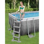 �chelle de piscine - bestway - flowclear - 4 marches - 122 cm - gris