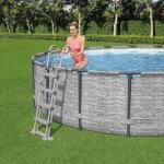 �chelle de piscine - bestway - flowclear - 4 marches - 122 cm - gris