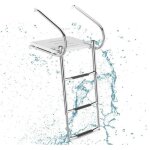 chelle de piscine pliable - relax4life - inox - 3 marches - plateforme - mains courantes - pdales antidrapa ...