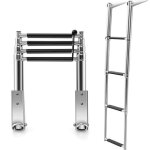 �chelle de piscine pliable - relax4life - inox - 4 marches - p�dales antid�rapantes - hauteur 1155cm ...