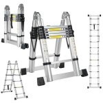 chelle tlescopique de 3. 8m(1. 9 + 1. 9) stanew echelle pliante 2 en 1 escabeau tlescopique en aluminium ...