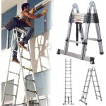 �chelle t�lescopique 38m pliable �chelle coulissante dayplus marchepieds escamotables escabeau de acier ...