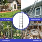 �chelle t�lescopique en acier inoxydable 2. 3m - hauteur atteignable 3. 6m - 6 marches largeurs (40cm) ...