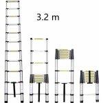 Échelle télescopique - portable - aluminium - 32 m - 150 kg Échelle télescopique - portable - aluminium - 32 m - 150 kg