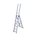Echelle transformable 3 plans en aluminium hailo hobbystep - 3x7 chelons sertis monoblocs solides et ...