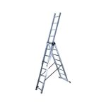 Echelle transformable 3 plans 3x8 �chelons 5m / 59m en aluminium hailo hobby