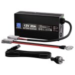 Eco - worthy 12v / 24v 20a chargeur de batterie lifepo4 avec options multi - courant 5a / 10a / 15a / ...