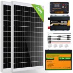 Eco - worthy 240w 12v kit solaire complet avec batterie 096kw / jour systme de panneau solaire pour ...