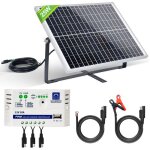 Eco - worthy kit de panneau solaire 25w 12v mono panneau solaire pv 25w avec contr�leur 10a pour voiture ...