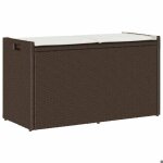 Economique banc de rangement - coffre rangement - neuf - extérieur coussin marron 100cm résine tressée ... Economique banc de rangement - coffre rangement - neuf - extérieur coussin marron 100cm résine tressée ...