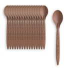 Ecopicnic 100 cuill�res � th� wpc marron fonc� couverts �cologiques jetables durables pour �v�nements ...