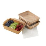 Ecopicnic 100 lunchbox kraft 700ml avec couvercle ? bo�tes jetables �co pour repas salades g�teaux � ...