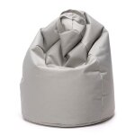 Ecopuf pouf poire mini sako polyester - 80 x 50 cm - gris clair