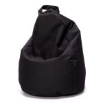 Ecopuf pouf poire mini sako polyester - 80 x 50 cm - noir