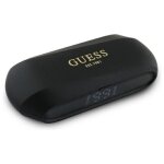 couteurs bluetooth tws + tui de chargement (noir) logo imprim mtallique allong guess