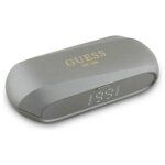 couteurs bluetooth tws guess avec logo mtallique allong et tui de chargement (gris)