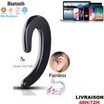 �couteur sport sans fil bluetooth st�r�o oreillette casque conduction osseuse
