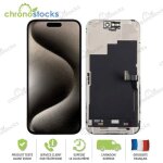Ecran complet vitre tactile pour iphone 15 pro noir (ltps)