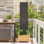�cran de confidentialit� - vidaxl - fretwork - acier noir mat - 32 x 140 cm - incrustations d�coratives ...