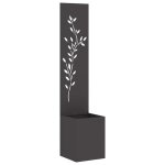 �cran de jardin d�coratif - vidaxl - noir - acier lamin� � froid - 140x32 cm - incrustations d�coratives ...