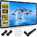 Ecran projecteur 120 poucesecran de projection avant et arriere toile projecteur mur 4k 16: 9 hd anti ...