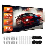 �cran de projection 3810 mm - vevor - 16:9 - 4k - 1080 hd - murale - angle de vision �tendu - avec ruban ...