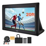 cran de projection gonflable diagonale de 610 cm - vevor - format 16:9 - avec sac de rangement - installation ...