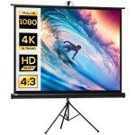 cran de projection - homcom - cran 4k hd 4:3 - support trpied - hauteur rglable - 131x92x203cm - ...