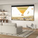 �cran de projection motoris� 120 pouces 16:9 4k hd fixation mural ou plafond avec t�l�commande 2935l ...